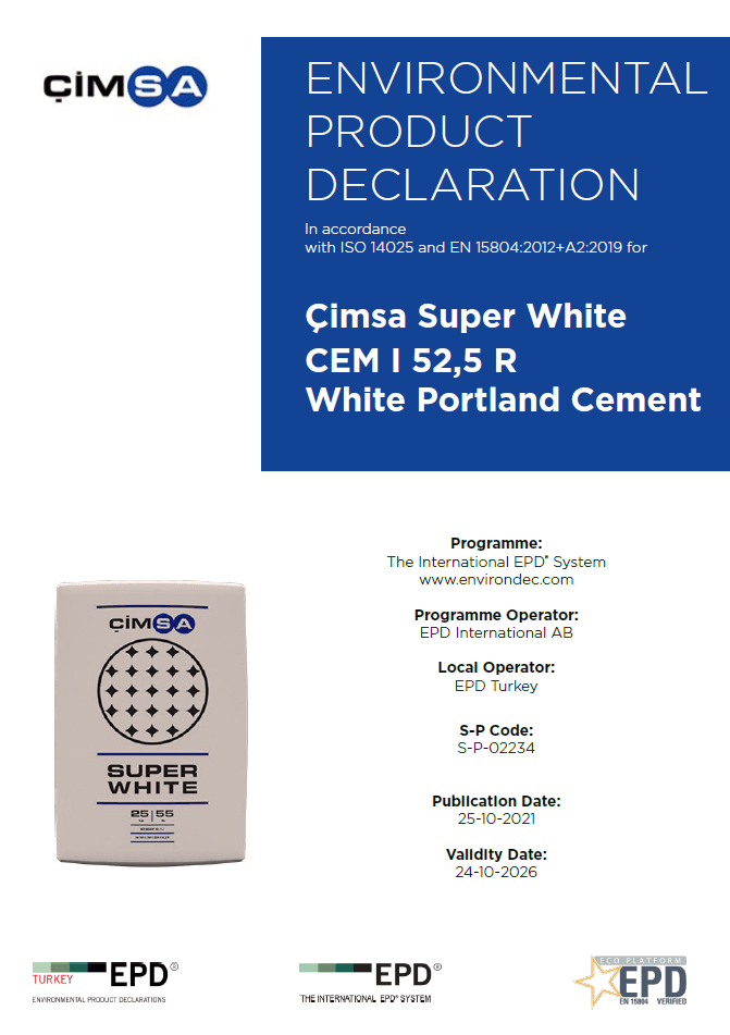 Super White-CEM I 52,5 R – Beyaz Portland Çimentosu