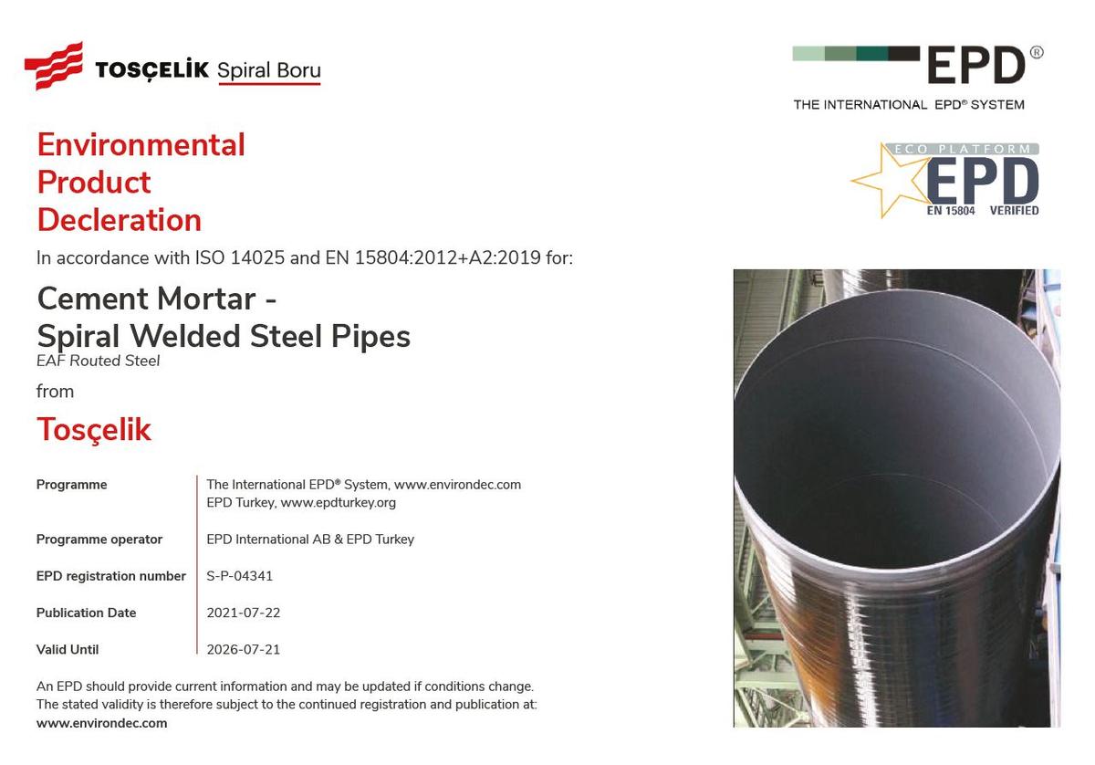 Cement Mortar - Spiral Welded Steel Pipes