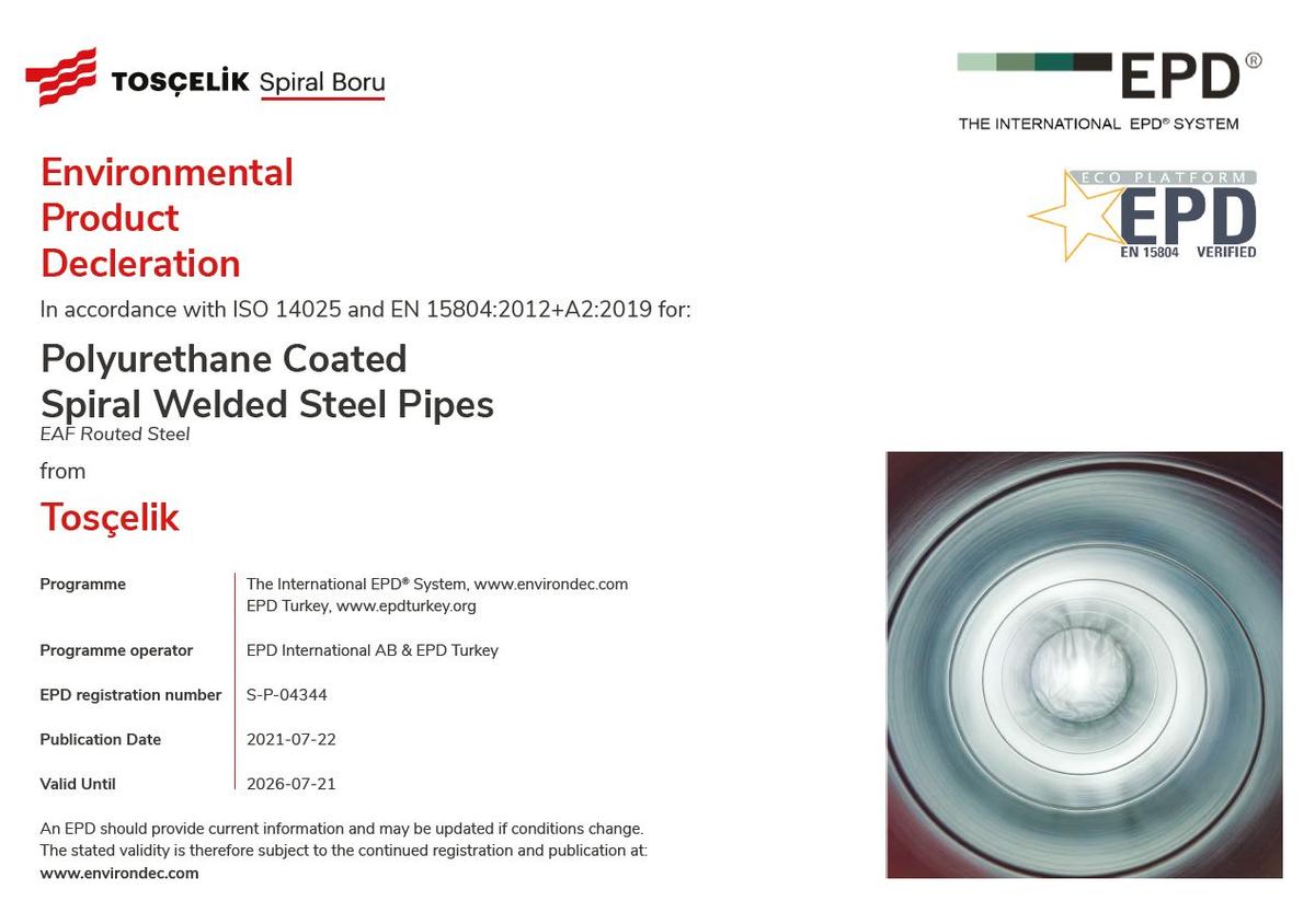 Polyurethane Coated Spiral Welded Steel Pipes
