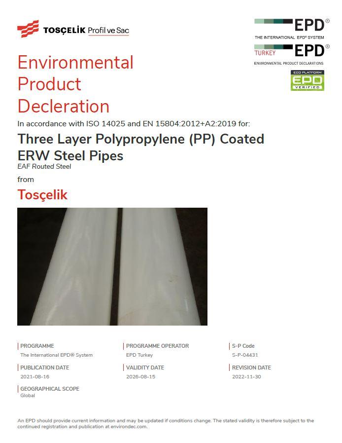 Three Layer Polypropylene (PP) Coated ERW Steel Pipes