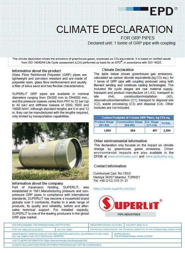 Cam Elyaf Takviyeli Polyester (CTP) Boru