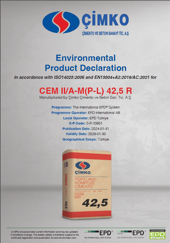CEM II/A-M(P-L) 42,5 R Portland Kompozit Çimento 