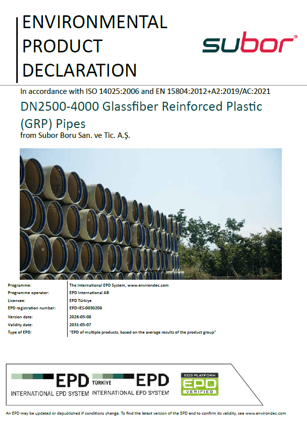 DN2500-4000 Glassfiber Reinforced Plastic (GRP) Pipes