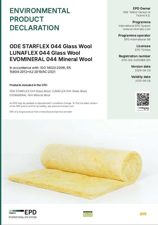 ODE STARFLEX 044 Glass Wool LUNAFLEX 044 Glass Wool EVOMINERAL 044 Mineral Wool