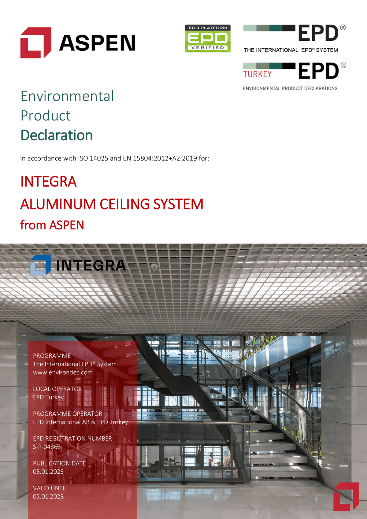 INTEGRA ALÜMİNYUM ASMA TAVAN SİSTEMİ