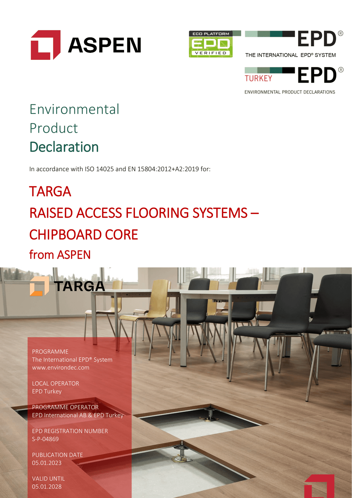 TARGA RAISED ACCESS FLOORING SYSTEMS – CHIPBOARD CORE