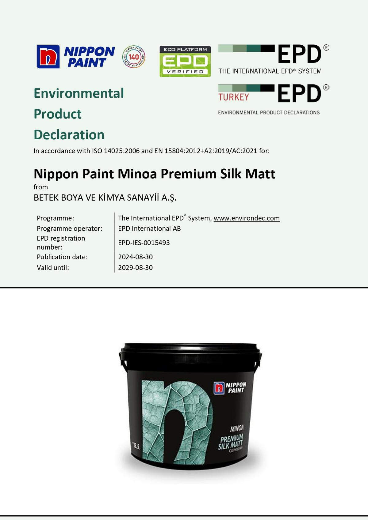 Nippon Paint Minoa Premium Silk Matt