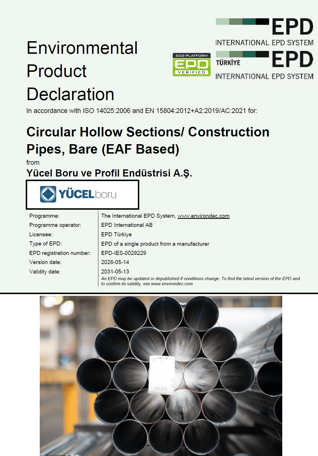 Circular Hollow Sections/ Construction Pipes, Bare (EAF Based)