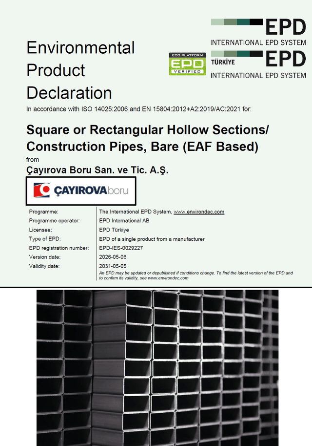 Square or Rectangular Hollow Sections/ Construction Pipes, Bare (EAF Based)