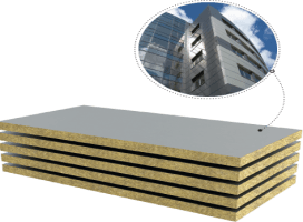 Stone Wool Boards with Black Tissue Glass Fiber